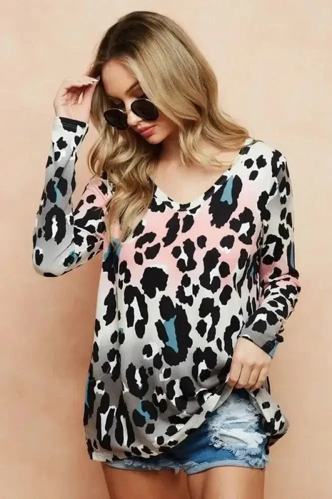 BiBi Gradation Leopard Print Soft Knit Deep U Neck Top - Update AvenueT-ShirtsTrendsi1001009549712851001009549712854a28950e13734ec7a7a1776bf6afc2f7 - Max - OriginBLUSH/CHARCOAL