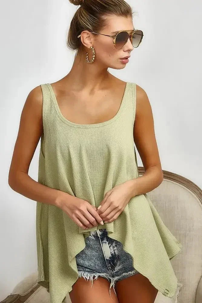 BiBi High and Low Flare Knit Tank Top - Update AvenueTrendsi100100451391238100100451391238cbcb3d38560c48bba4902278b589e3cb - Max - OriginSAGE