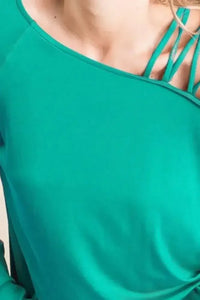 BiBi Jersey Knit One Shoulder Top with Criss Cross - Update AvenueT-ShirtsTrendsi1001006558613991001006558613990aad3a03 - 5e7a - 4c6e - bf2a - 67978f3009ec - Max - OriginTEAL GREEN
