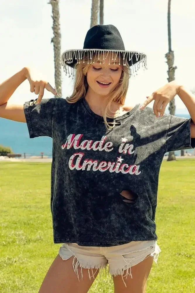 BiBi Laser Cut Mineral Washed America Print Top - Update AvenueT-ShirtsTrendsi1001000474810091001000474810099696cad955c94f0998d39efbcdbb1c26 - Max - OriginBLACK CHARCOAL