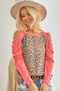 BiBi Leopard Thermal Top with Tie Dye Laser Cut Sleeves - Update AvenueT-ShirtsTrendsi100100576691277100100576691277b3c69e4a24b449b4a8b53ce5186d85df - Max - OriginNEON PINK