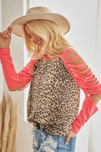 BiBi Leopard Thermal Top with Tie Dye Laser Cut Sleeves - Update AvenueT-ShirtsTrendsi10010057669127710010057669127726694d1324874400ba3aec04fd8abd30 - Max - OriginNEON PINK