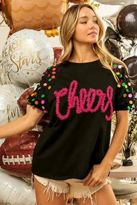 BiBi Metallic Letter Spangle Raglan Puff Sleeve Top - Update AvenueT-ShirtsTrendsi1001004744613221001004744613223aabacfcb8d94b0f8407463fbdaa6583 - Max - OriginBLACK