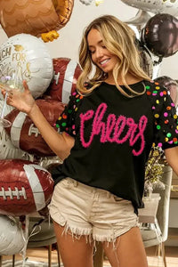 BiBi Metallic Letter Spangle Raglan Puff Sleeve Top - Update AvenueT-ShirtsTrendsi100100474461322100100474461322b28c3c3214dc4e02a6b8b820dc49c843 - Max - OriginBLACK