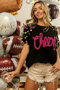 BiBi Metallic Letter Spangle Raglan Puff Sleeve Top - Update AvenueT-ShirtsTrendsi100100474461322100100474461322685eab04b70448709c27979e13e67211 - Max - OriginBLACK