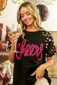 BiBi Metallic Letter Spangle Raglan Puff Sleeve Top - Update AvenueT-ShirtsTrendsi100100474461322100100474461322294d463e3b2748cf83b6700306b19ce7 - Max - OriginBLACK