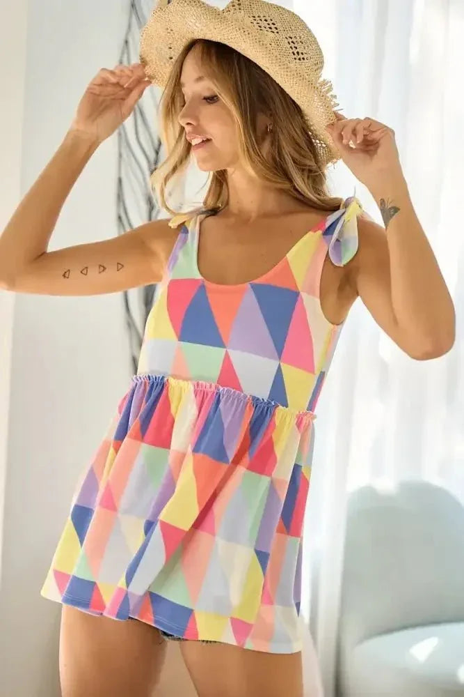 BiBi Multi Color Block Brushed Tied Ribbon Shoulder Top - Update AvenueTrendsi100100372041601100100372041601e37be629da01406b8e72d776f1d3e0f4 - Max - OriginFUCHSIA/BLUE