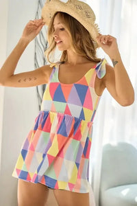 BiBi Multi Color Block Brushed Tied Ribbon Shoulder Top - Update AvenueTrendsi100100372041601100100372041601e37be629da01406b8e72d776f1d3e0f4 - Max - OriginFUCHSIA/BLUE