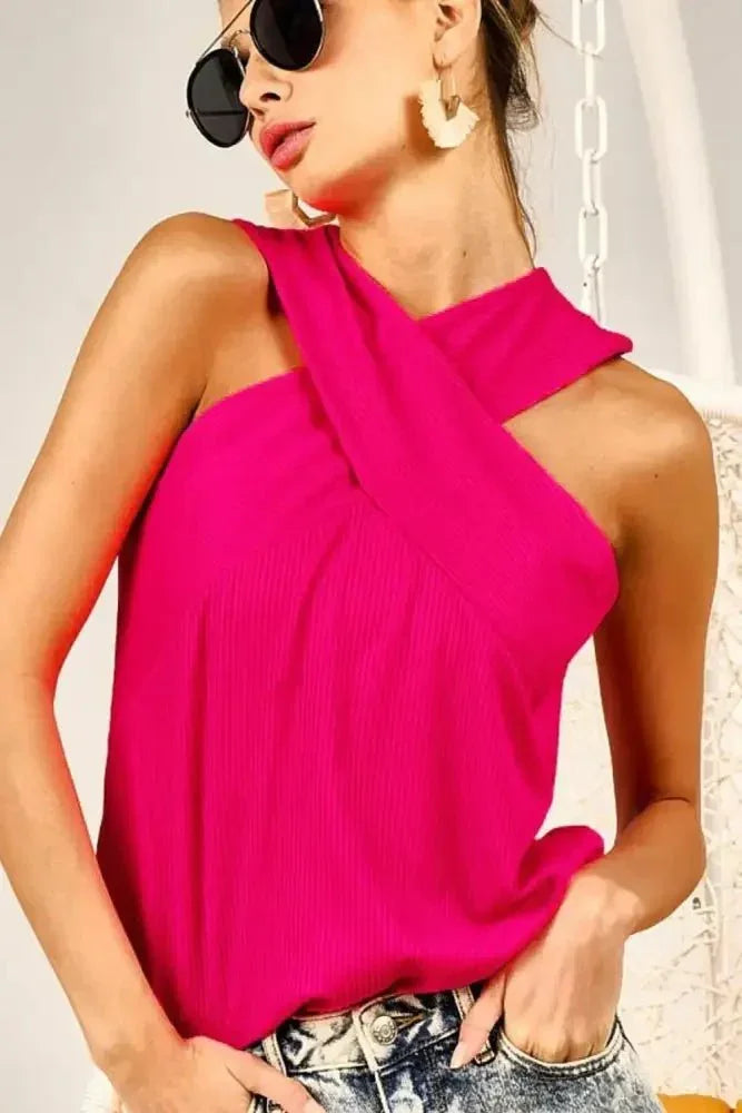 BiBi Rib Knit Cross Neck Banded Top - Update AvenueTrendsi1001007167412761001007167412760e7e1572 - a5ca - 42db - b4cd - bbfbd3468fbb - Max - OriginFUCHSIA