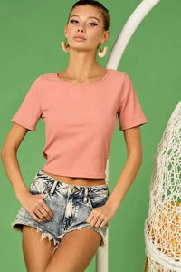 BiBi Rib Knit with Back Cross and Tied Detailed Top - Update AvenueT-ShirtsTrendsi10010032575132610010032575132601676a4356b241789280bf264fbfe89d - Max - OriginDUSTY PINK