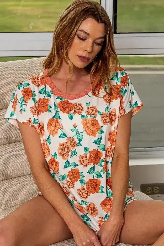 BiBi Rose Print Thermal Neck Binding Dolman Sleeves Top - Update AvenueT-ShirtsTrendsi10010095162124410010095162124468778159bfd844c0b1b9cde98a01171e - Max - OriginAPRICOT