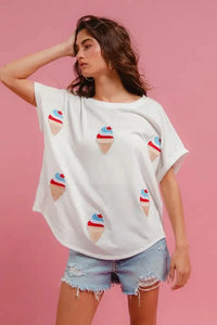 BiBi Solid Terry With Fourth Of July Theme Patched Top - Update AvenueT-ShirtsTrendsi100100557431755100100557431755fe6b9122880b426684affe7d8b5e5b11 - Max - OriginIVORY