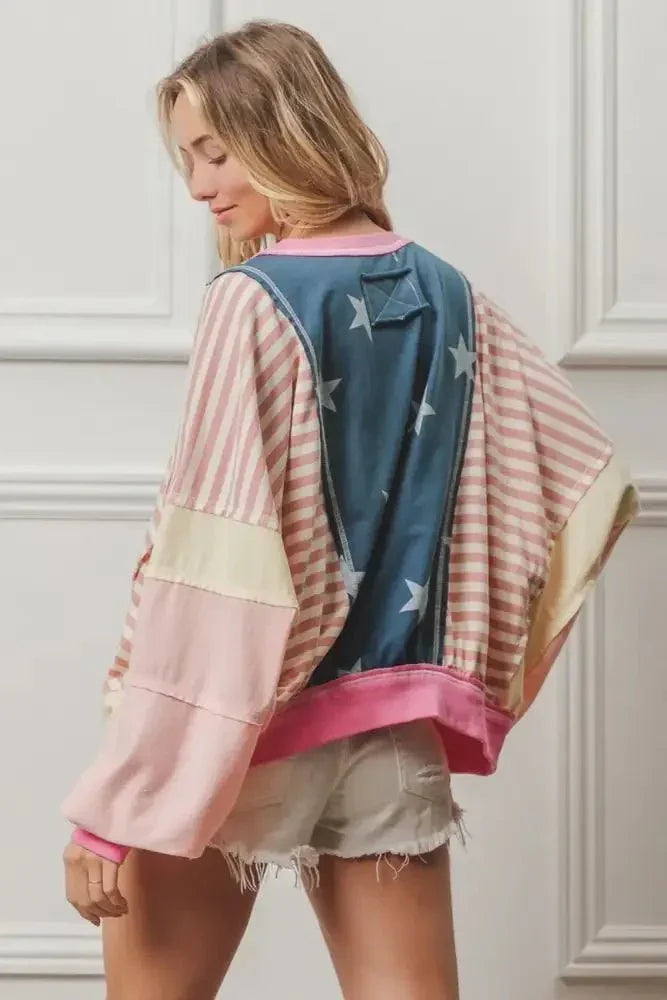 BiBi Stars and Stripes Round Neck Long Sleeve Top - Update AvenueHonor the Stars and StripesTrendsi10010091483109110010091483109166368549 - 25fa - 4312 - aa9d - 42a2c21ff811 - MaxBlush Multi