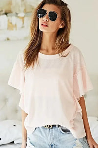 BiBi Thermal Knit with Ruffled Sleeve Top - Update AvenueT-ShirtsTrendsi1001008188710311001008188710313639152690a24649987a340e48534b12 - Max - OriginPINK