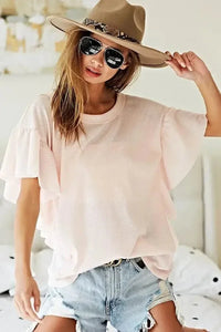 BiBi Thermal Knit with Ruffled Sleeve Top - Update AvenueT-ShirtsTrendsi1001008188710311001008188710317a5ad9c5ff75414f86fc087f0fdd6e3f - Max - OriginPINK