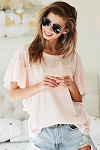 BiBi Thermal Knit with Ruffled Sleeve Top - Update AvenueT-ShirtsTrendsi100100818871031100100818871031ad6d407325ed481abb96a14b11599772 - Max - OriginPINK
