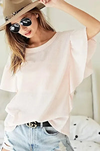 BiBi Thermal Knit with Ruffled Sleeve Top - Update AvenueT-ShirtsTrendsi10010081887103110010081887103154c2a5d02b5d47a0bf30eacb3316165d - Max - OriginPINK