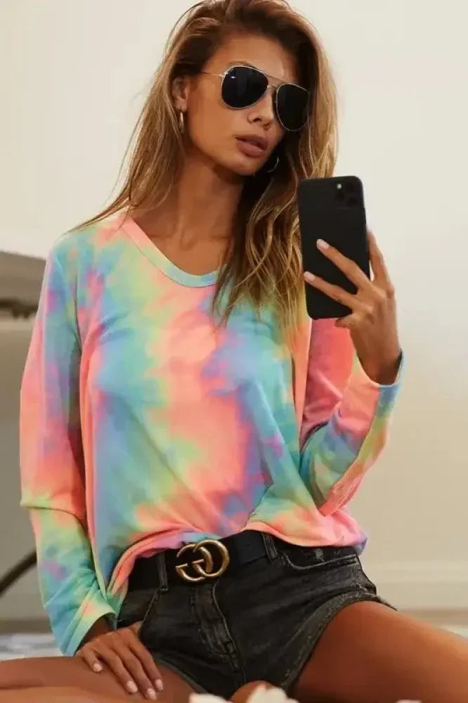 BiBi Tie Dye French Terry Long Sleeve Knit Top - Update AvenueT-ShirtsTrendsi1001006250311361001006250311362c1878752e5d4a3c99ae393bc83c4c03 - Max - OriginPASTEL TIEDYE