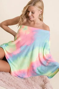 BiBi Tie Dye French Terry One Shoulder Top with Dolman - Update AvenueT-ShirtsTrendsi10010064459159510010064459159502e413cb5c9f452a8027fca8941973b2 - Max - OriginPASTEL TIE DYE