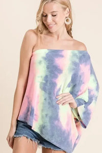 BiBi Tie Dye French Terry One Shoulder Top with Dolman - Update AvenueT-ShirtsTrendsi10010075190117410010075190117436abd12c22334280a31c4f4fb1d6ef06 - Max - OriginCHARCOAL TIE DYE