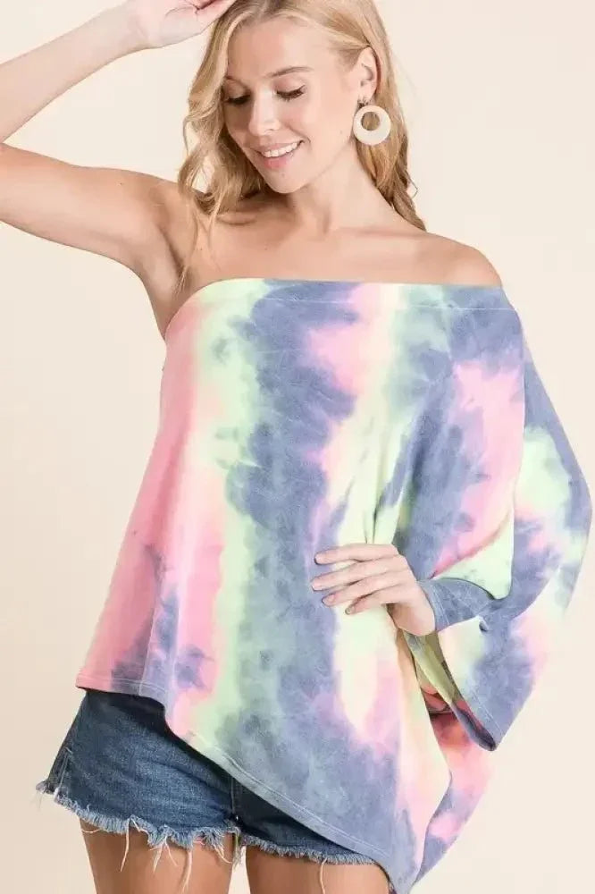 BiBi Tie Dye French Terry One Shoulder Top with Dolman - Update AvenueT-ShirtsTrendsi100100751901174100100751901174b8b966a0533d433ca0b55572e4b27695 - Max - OriginCHARCOAL TIE DYE