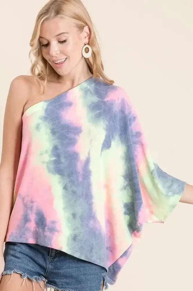 BiBi Tie Dye French Terry One Shoulder Top with Dolman - Update AvenueT-ShirtsTrendsi10010075190117410010075190117492b38407903b4525962abd2f4543b9bd - Max - OriginCHARCOAL TIE DYE