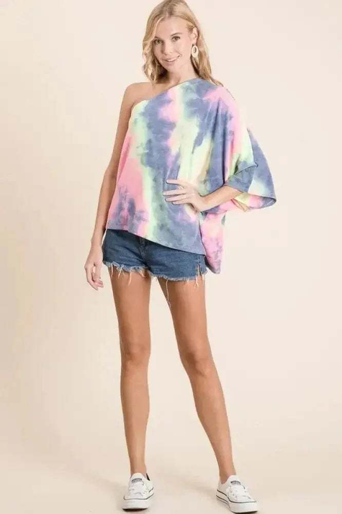BiBi Tie Dye French Terry One Shoulder Top with Dolman - Update AvenueT-ShirtsTrendsi1001007519011741001007519011748d5fadcb4e6445c8b3f960f24457782a - Max - OriginCHARCOAL TIE DYE