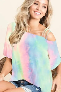 BiBi Tie Dye French Terry Strapped One Shoulder Top - Update AvenueT-ShirtsTrendsi10010076539169310010076539169301e0c3e0ff3943e39e4ecd13bb7b5a65 - Max - OriginPASTEL TIEDYE