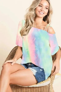 BiBi Tie Dye French Terry Strapped One Shoulder Top - Update AvenueT-ShirtsTrendsi100100765391693100100765391693cc2ff551ae6e4fd5ada995d7e7107daa - Max - OriginPASTEL TIEDYE