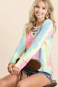 BiBi Tie Dye French Terry V - Neck Top with Strapped - Update AvenueT-ShirtsTrendsi100100071751151100100071751151dc9f50f621fb43e5ba046e0fcc46fbb2 - Max - OriginPASTEL TIE DYE