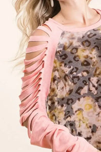 BiBi Tie Dye Leopard Burn Out Top with Contrast - Update AvenueT-ShirtsTrendsi1001009206416741001009206416748231d971 - d2a2 - 41dd - b892 - a6cc4bec9a2f - Max - OriginBLUSH/MUSTARD
