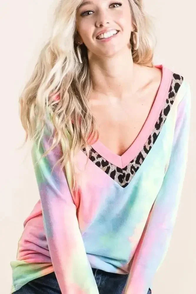 BiBi Tie Dye Terry V - Neck Top - Update AvenueT-ShirtsTrendsi100100168901259100100168901259d1e5843a4ef8437c8234bfe3d5da61e0 - Max - OriginPASTEL TIE DYE