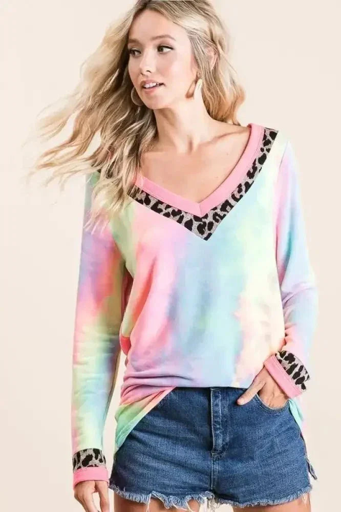 BiBi Tie Dye Terry V - Neck Top - Update AvenueT-ShirtsTrendsi100100168901259100100168901259f14371fb9518491faa75fffd118e7b30 - Max - OriginPASTEL TIE DYE