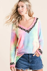 BiBi Tie Dye Terry V - Neck Top - Update AvenueT-ShirtsTrendsi100100168901259100100168901259f14371fb9518491faa75fffd118e7b30 - Max - OriginPASTEL TIE DYE
