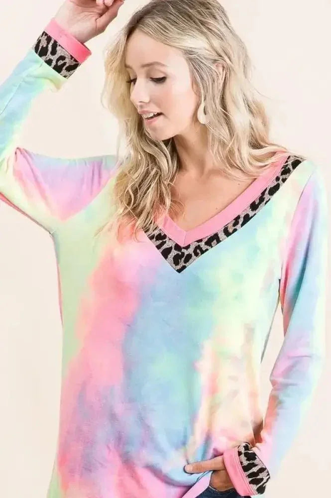 BiBi Tie Dye Terry V - Neck Top - Update AvenueT-ShirtsTrendsi100100168901259100100168901259d4e46551330d4cb9957702131b1cede6 - Max - OriginPASTEL TIE DYE