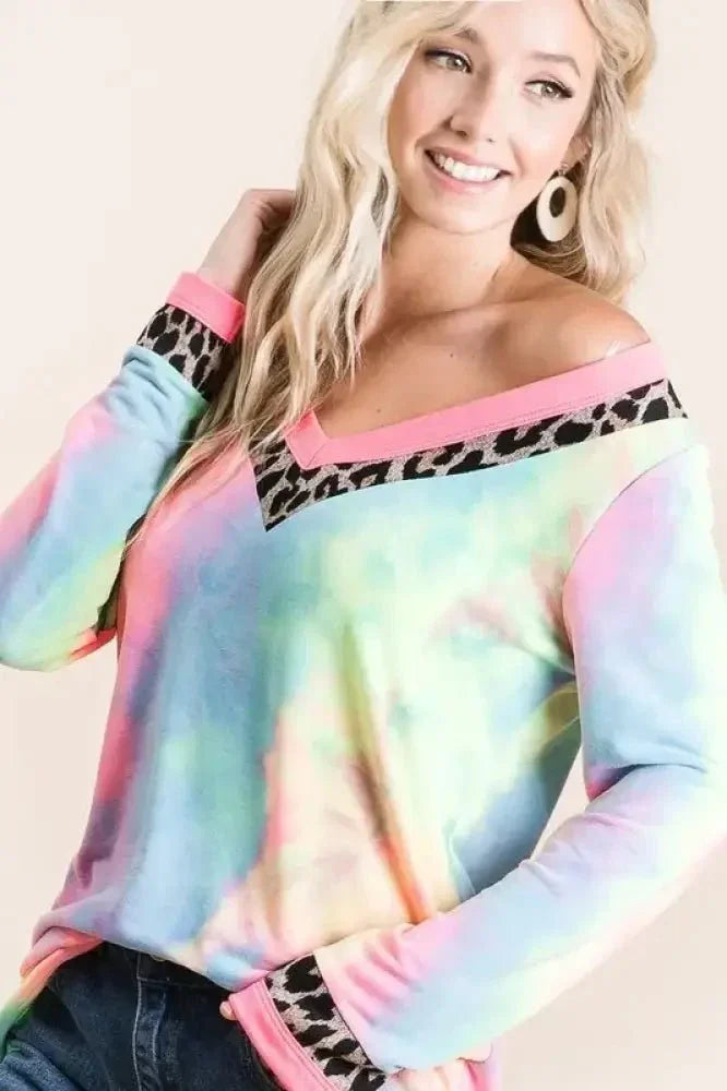 BiBi Tie Dye Terry V - Neck Top - Update AvenueT-ShirtsTrendsi1001001689012591001001689012590c68e1b3c48440e8bf2ff17305a954e0 - Max - OriginPASTEL TIE DYE