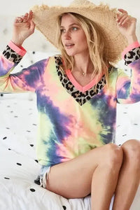 BiBi Tie Dye Terry V - Neck Top - Update AvenueT-ShirtsTrendsi100100740971077100100740971077b03d6e767f124fd3863c467bce0328c0 - Max - OriginCHARCOAL TIE DYE