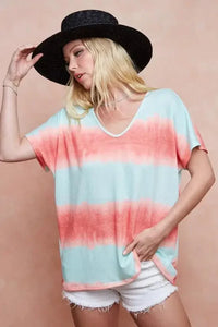 BiBi Tiedye Printed Hacci Knit Top - Update AvenueT-ShirtsTrendsi1001008151212851001008151212853c86877abc22456e9bd692ff1817fcef - Max - OriginMINT/ORANGE