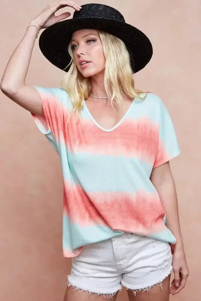 BiBi Tiedye Printed Hacci Knit Top - Update AvenueT-ShirtsTrendsi10010081512128510010081512128569a575f8f6aa4fc7b2ab09cf86603365 - Max - OriginMINT/ORANGE