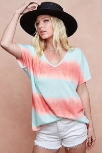 BiBi Tiedye Printed Hacci Knit Top - Update AvenueT-ShirtsTrendsi10010081512128510010081512128569a575f8f6aa4fc7b2ab09cf86603365 - Max - OriginMINT/ORANGE