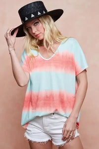 BiBi Tiedye Printed Hacci Knit Top - Update AvenueT-ShirtsTrendsi1001008151212851001008151212857f6f3e664f64477e97f15fac4943b72b - Max - OriginMINT/ORANGE