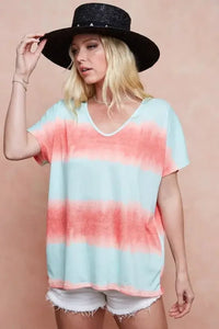 BiBi Tiedye Printed Hacci Knit Top - Update AvenueT-ShirtsTrendsi1001008151212851001008151212856f7a752b01ae43c1b7dd2a21aa5144b0 - Max - OriginMINT/ORANGE