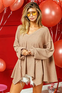 BiBi V - Neck Waffle Uneven Hem Top - Update AvenueTrendsi100101834383891100101834383891ee0202e4 - 09e0 - 4206 - bf9a - e143b6fa7544 - MaxCAMEL
