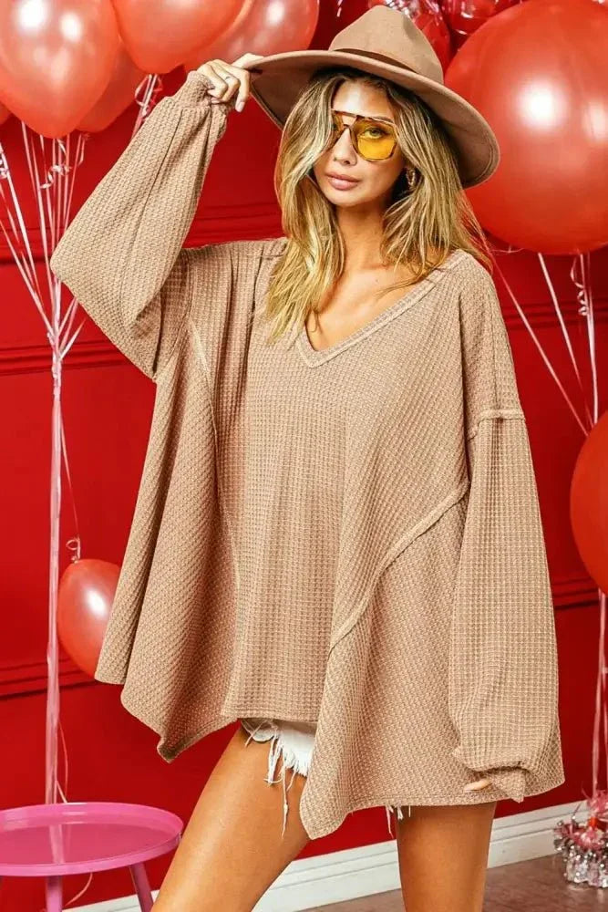 BiBi V - Neck Waffle Uneven Hem Top - Update AvenueTrendsi100101834383891100101834383891c614d9ea - b882 - 424c - 93eb - b97d676dc5ea - MaxCAMEL