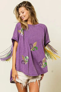 BiBi Vintage Washed Fleur Mardi Gras Top - Update AvenueT-ShirtsTrendsi10010006174135210010006174135230b2a458837b4ce294a0857d836f8570 - Max - OriginVINTAGE VIOLET