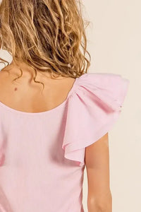 BiBi Wide Layered Ruffle Sleeve Scoop Neck Ribbed Top - Update AvenueT-ShirtsTrendsi100100343481127100100343481127dea83165c5f44a97815efec8ff8624b9 - Max - OriginLT PINK