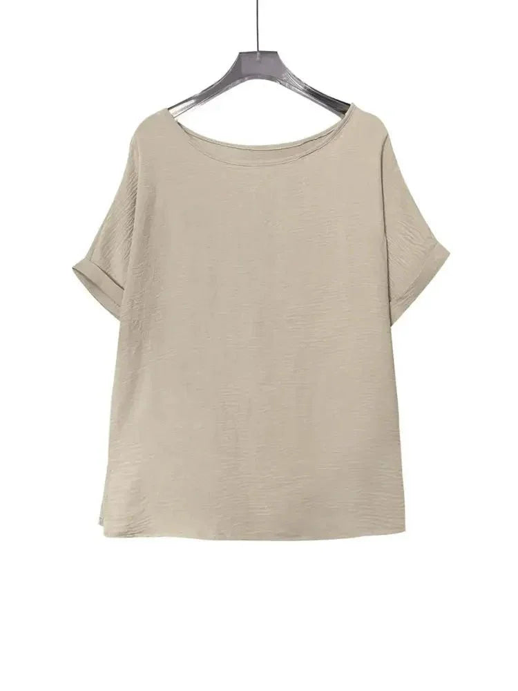 Boat Neck Short Sleeve Top - Update AvenueT-ShirtsTrendsi1001005478866891001005478866892e3188626c9041c6ba37410fff465330 - Max - OriginKhaki