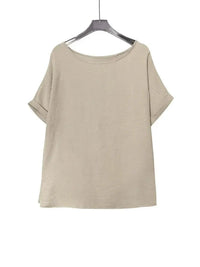 Boat Neck Short Sleeve Top - Update AvenueT-ShirtsTrendsi1001005478866891001005478866892e3188626c9041c6ba37410fff465330 - Max - OriginKhaki