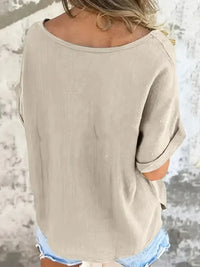 Boat Neck Short Sleeve Top - Update AvenueT-ShirtsTrendsi100100547886689100100547886689952369708bff4b2e9a352e94c5b2af1e - Max - OriginKhaki