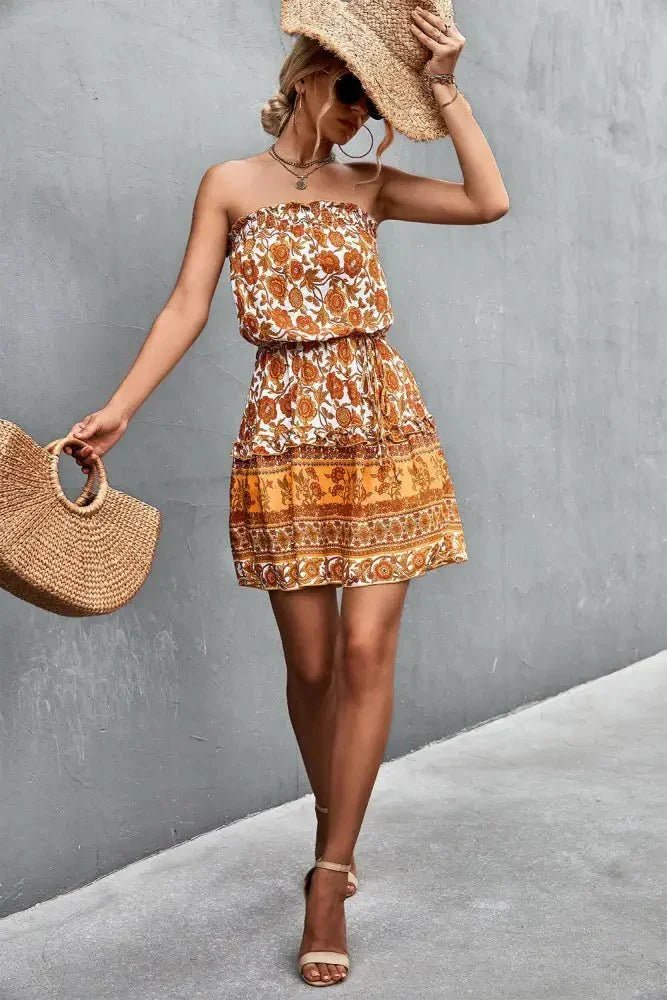 Bohemian Frill Trim Strapless Dress - Update AvenueBoho VibesTrendsi10010038922713810010038922713858d54bd35ad045d3a8d316bf466693f0 - MaxCaramel